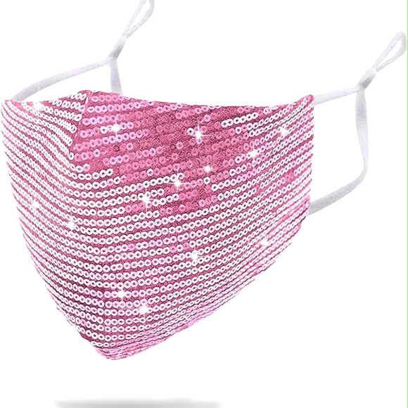 Accessories - Sequin Face Masks Hot Pink